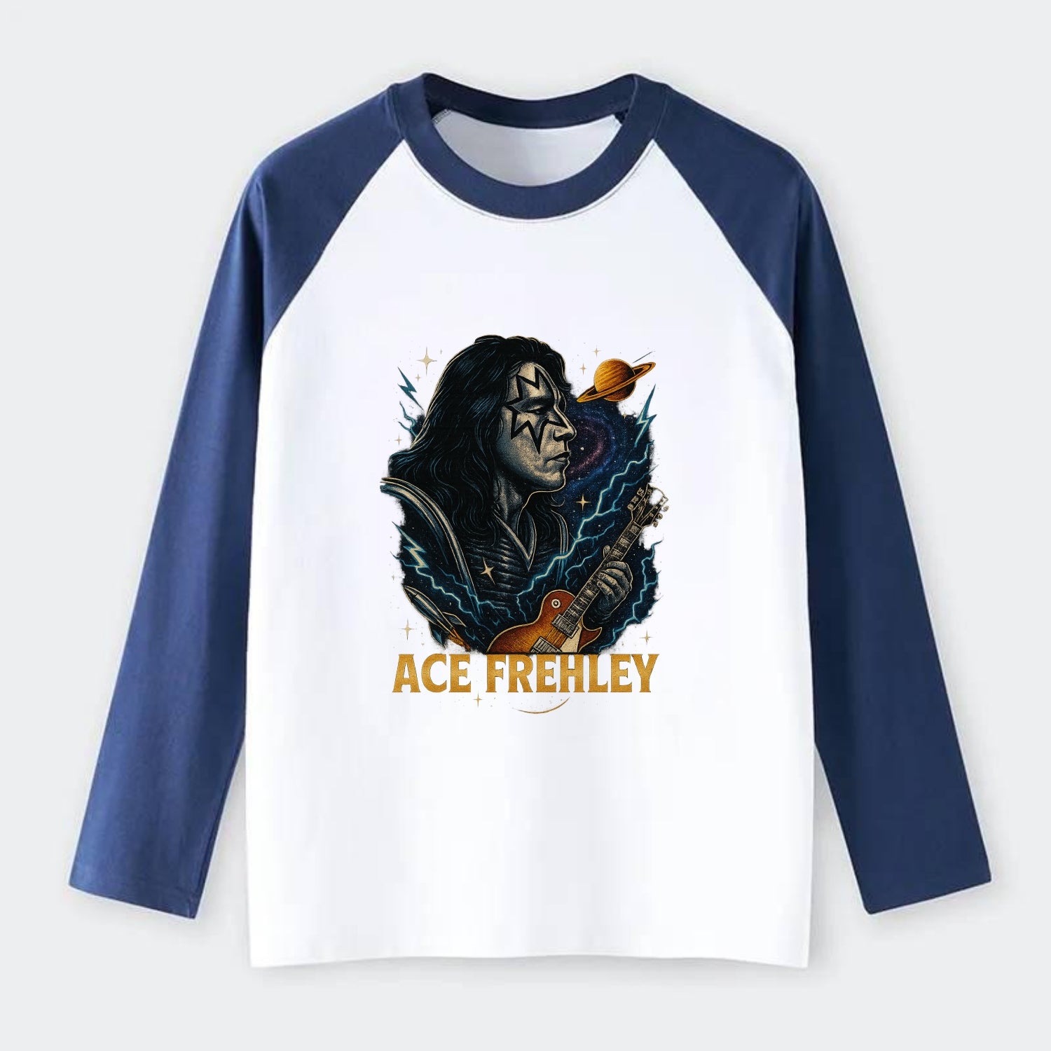 Icon Portrait - Raglan Long Sleeve T-Shirt - Blue