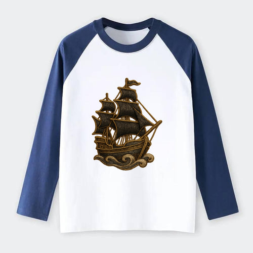 Pirate Ship  - Raglan Long Sleeve T-Shirt