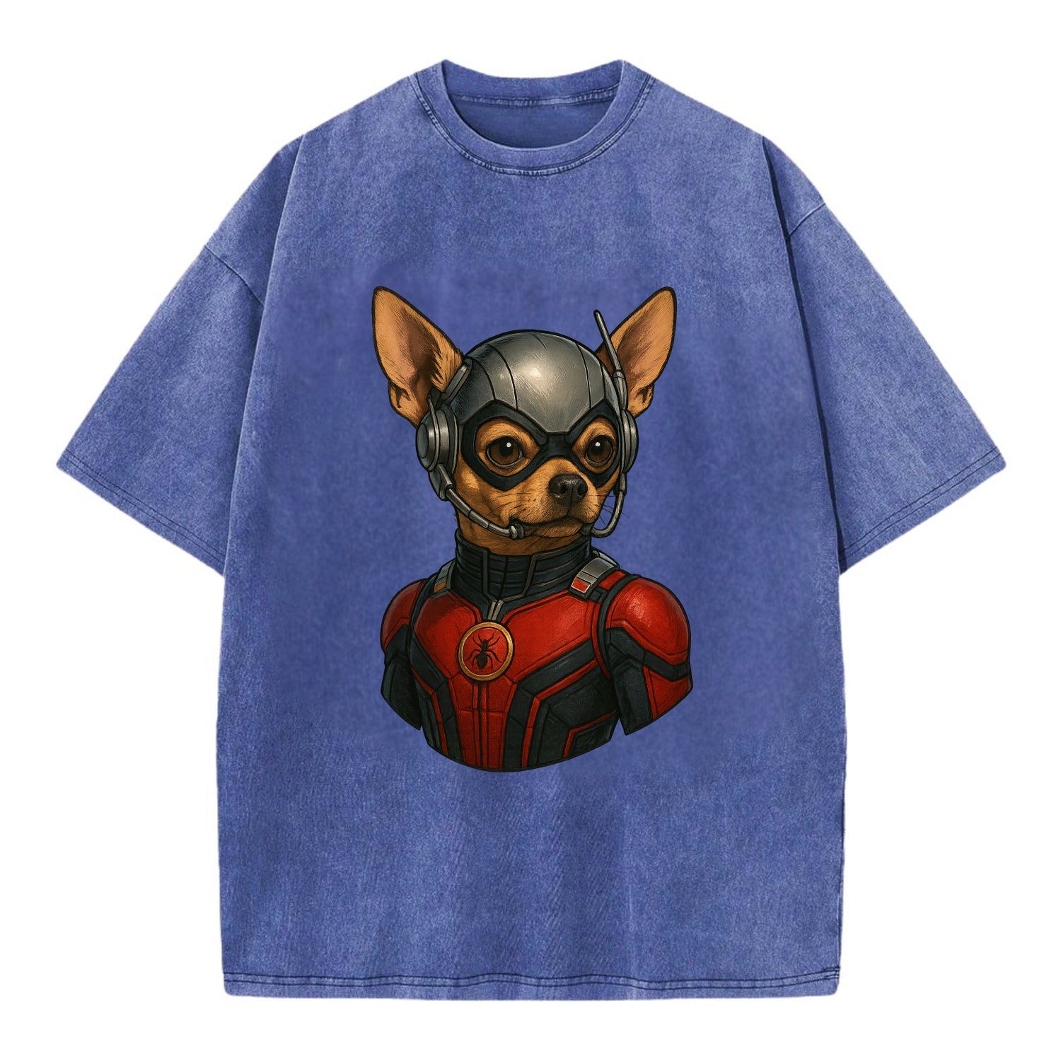 Chihuahua Ant-Man  - Vintage T-shirt - Blue