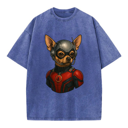 Chihuahua Ant-Man  - Vintage T-shirt - Blue