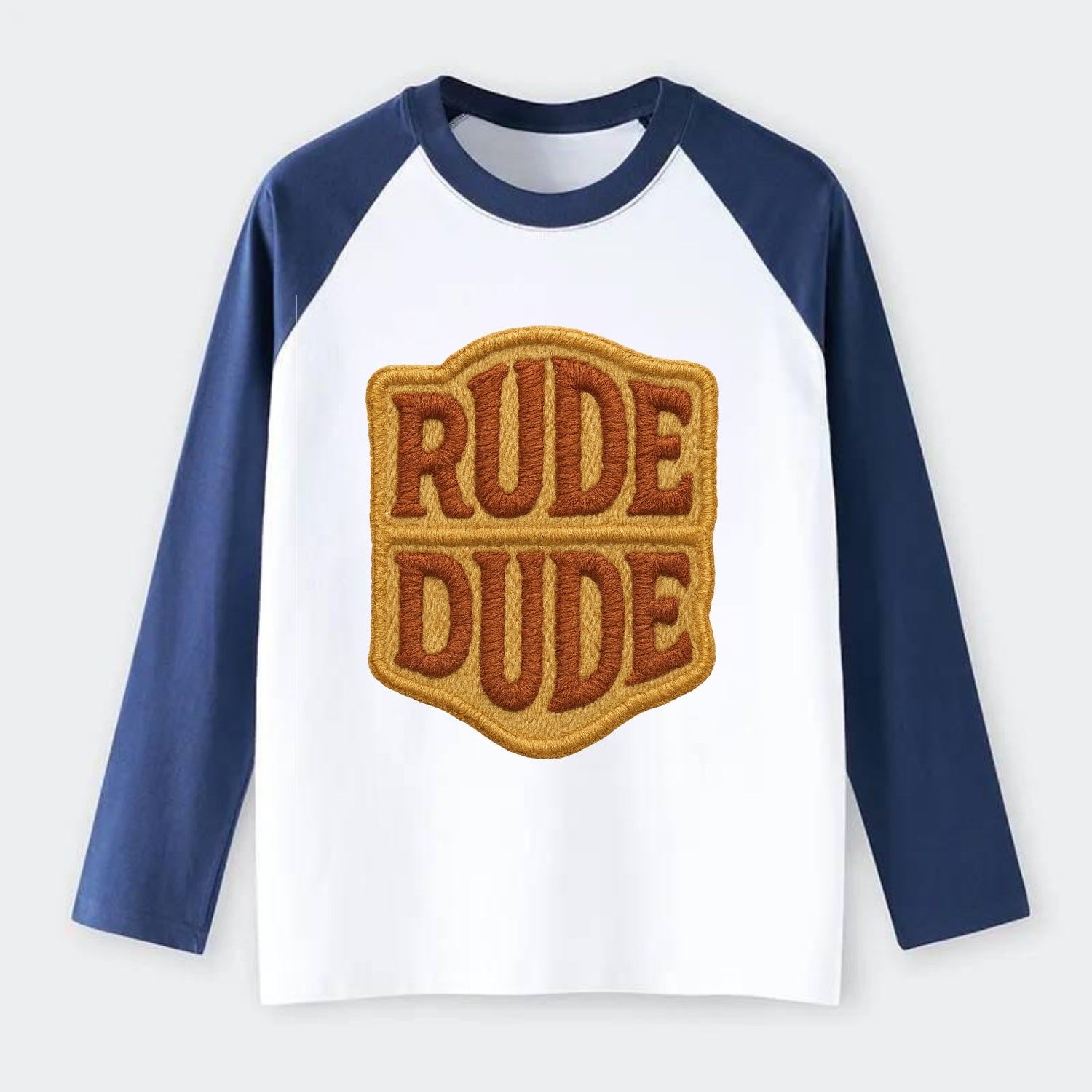 RUDE;DUDE ENERGY Surf Green Trucker - Raglan Long Sleeve T-Shirt - Blue