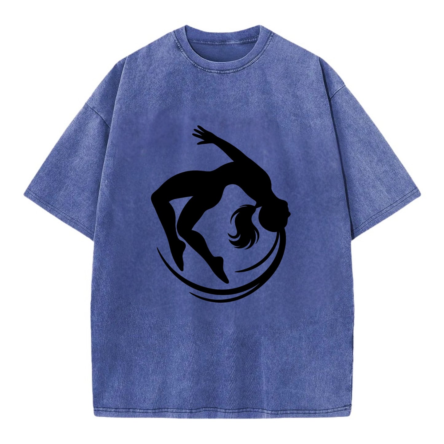 Gymnast mid-backflip rotation - Vintage T-shirt - Blue