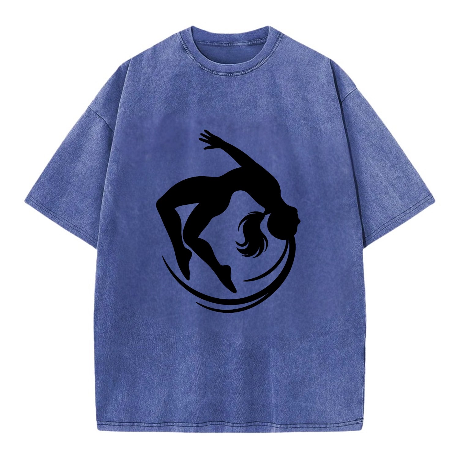 Gymnast mid-backflip rotation - Vintage T-shirt - Blue