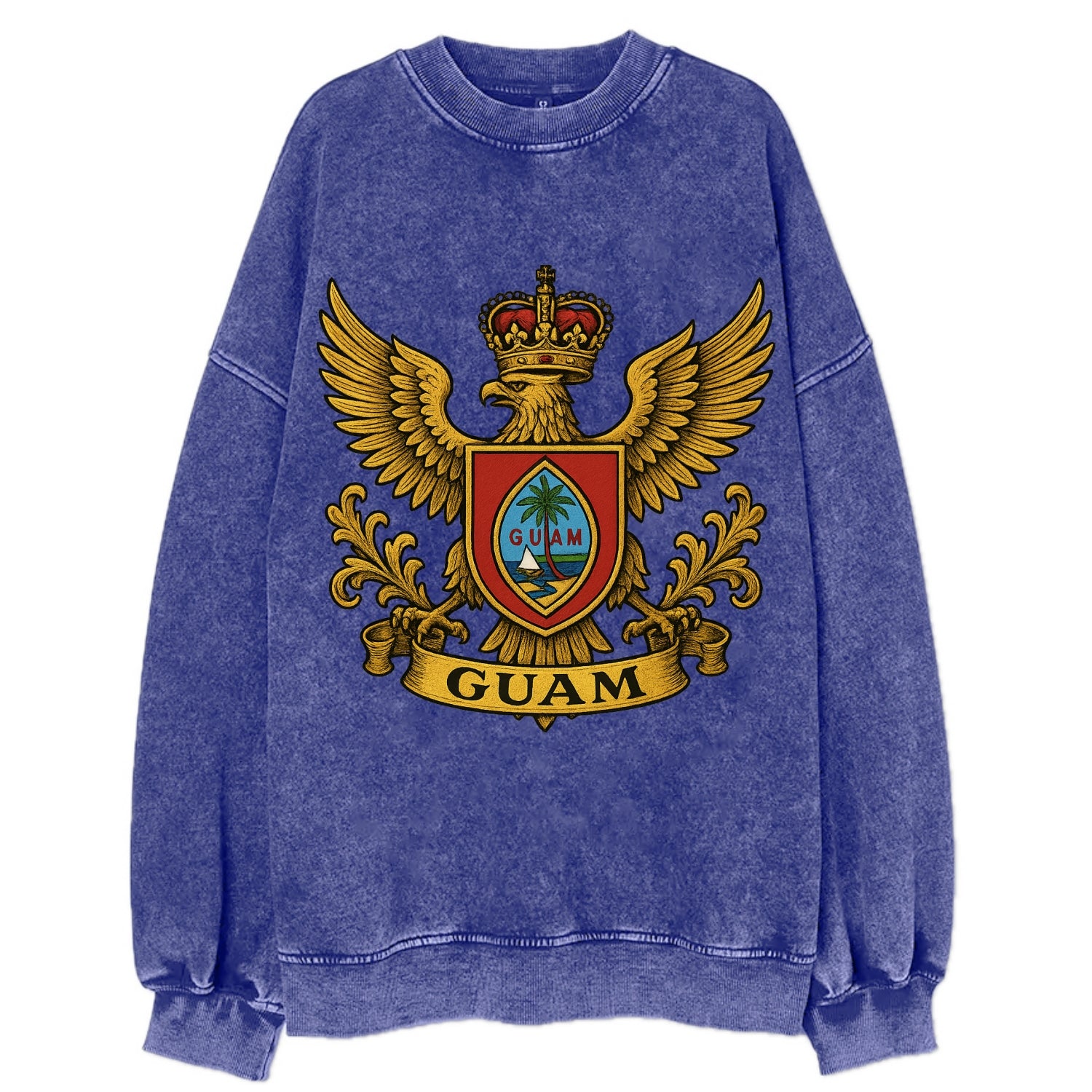 Guam Heritage Badge  - Vintage Sweatshirt - Blue