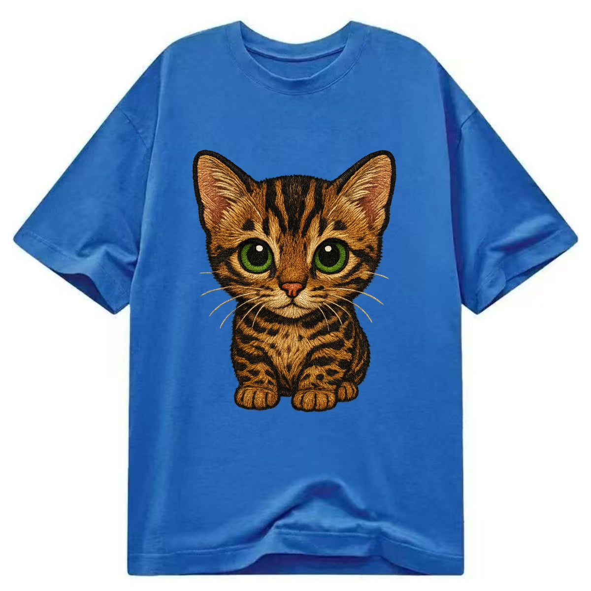 Baby Bengal Kitten - spotted/marbled wild coat, green eyes, athletic build, - Classic T-shirt - Blue