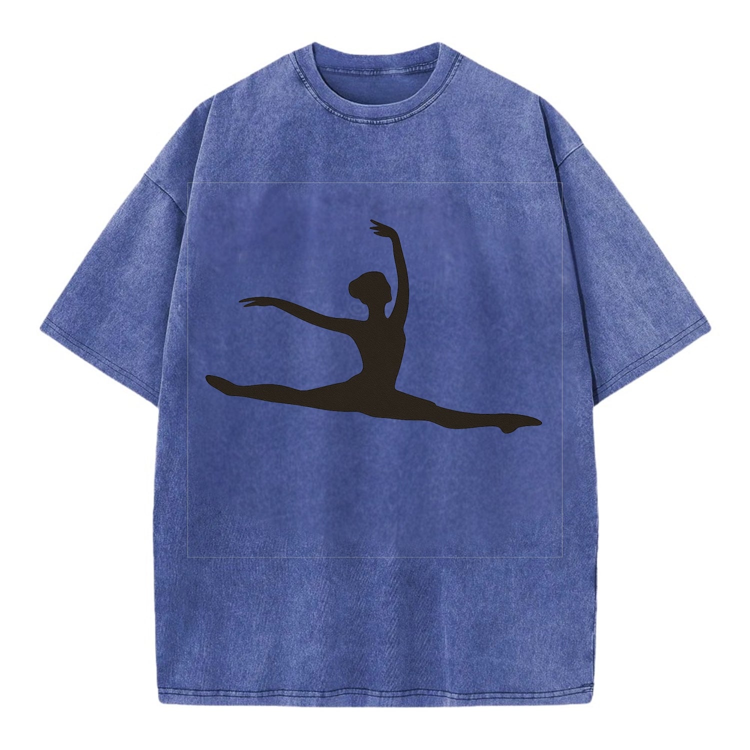 Ballet dancer in grand jete leap - Vintage T-shirt - Blue