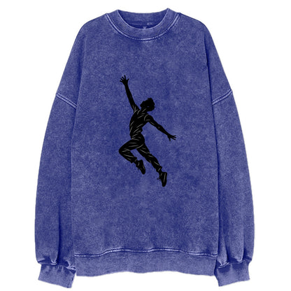 Modern dancer reaching skyward - Vintage Sweatshirt - Blue