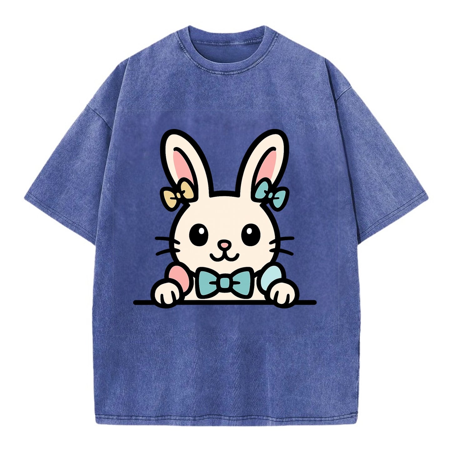 Easter Bunny  - Vintage T-shirt - Blue