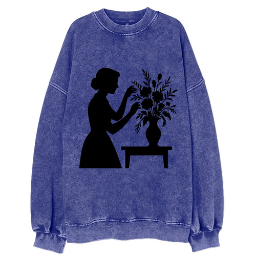 Florist arranging dramatic bouquet - Vintage Sweatshirt