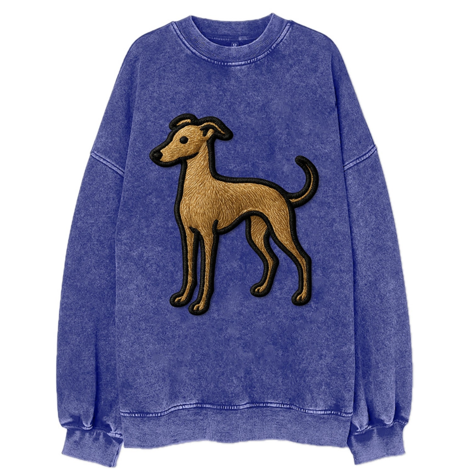 Italian Greyhound - Modern elegant silho - Vintage Sweatshirt - Blue