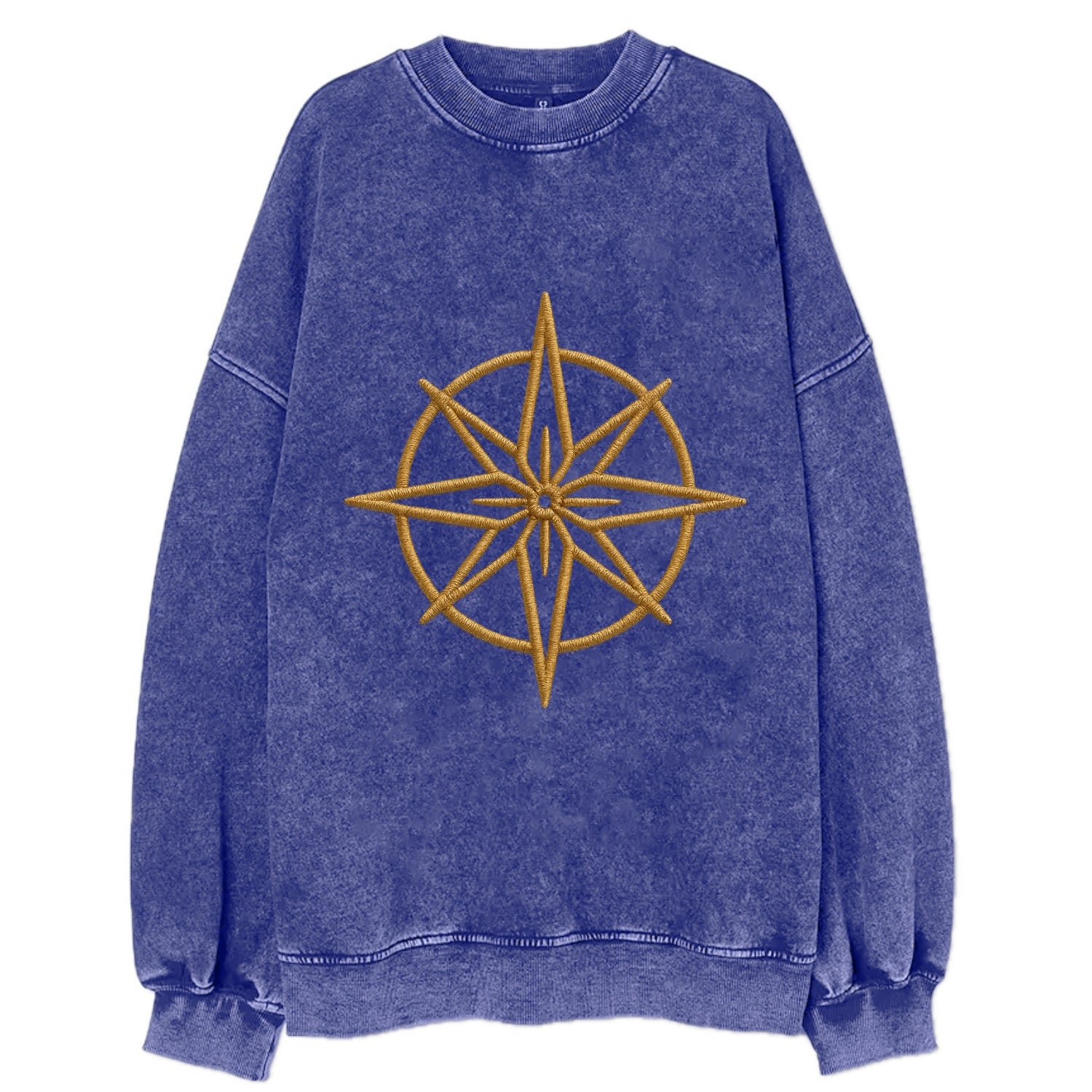 Compass Rose  - Vintage Sweatshirt - Blue