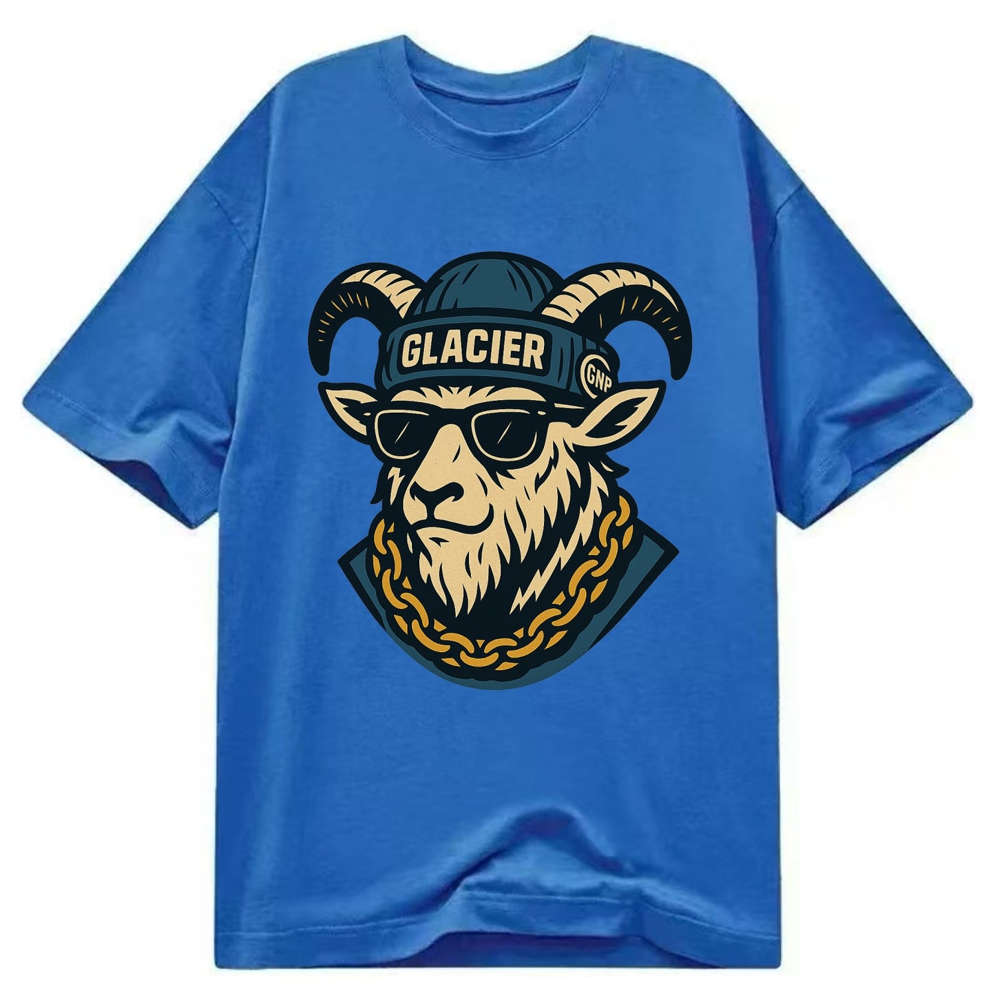 Glacier Mountain Goat - Classic T-shirt - Blue