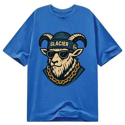 Glacier Mountain Goat - Classic T-shirt - Blue