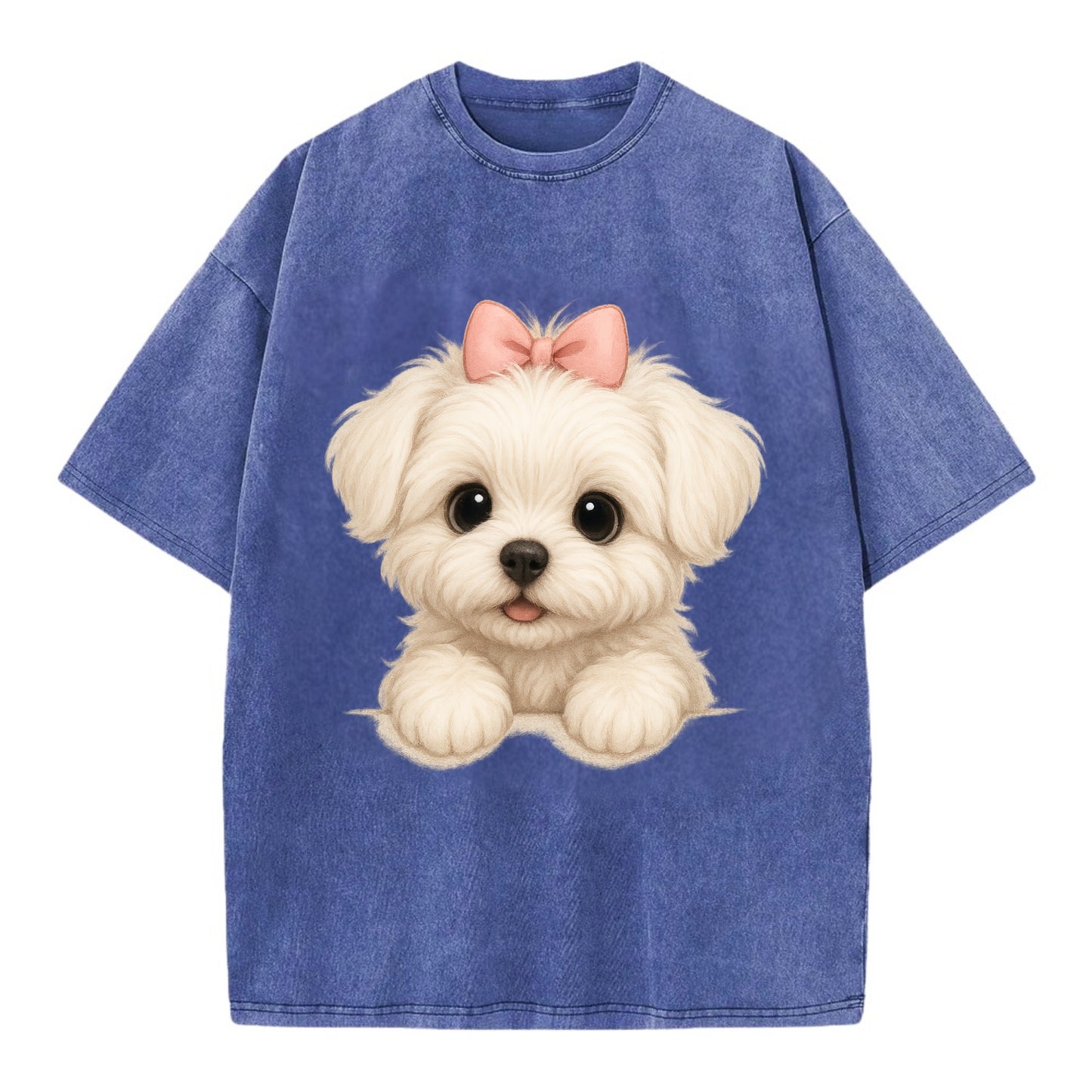 Maltese  - Vintage T-shirt - Blue