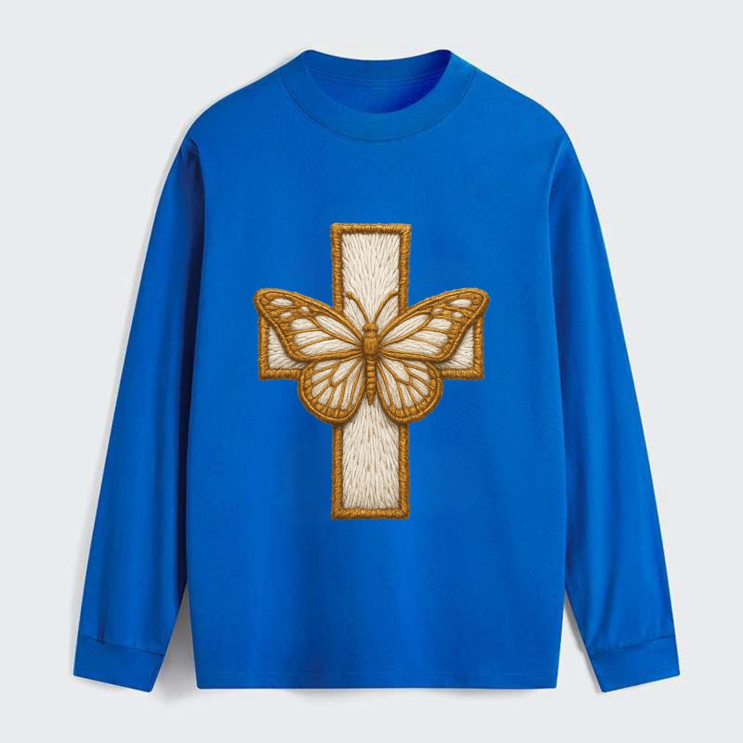 Resurrection Cross  - Classic Long Sleeve Shirt - Blue