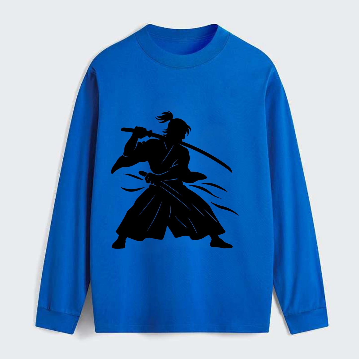 Japanese samurai sword draw - Classic Long Sleeve Shirt - Blue