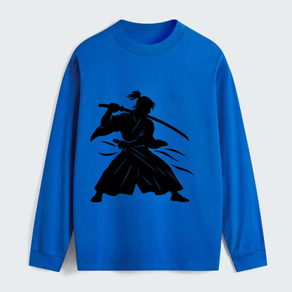 Japanese samurai sword draw - Classic Long Sleeve Shirt - Blue