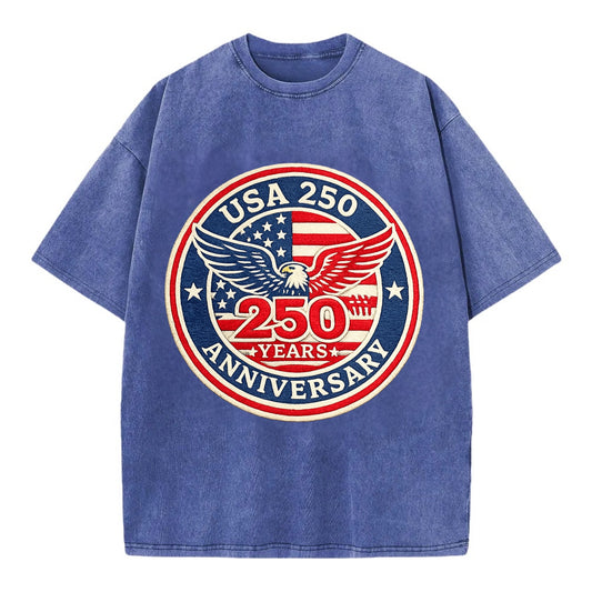 Usa 250th Anniversary Eagle - Vintage T-shirt - Blue