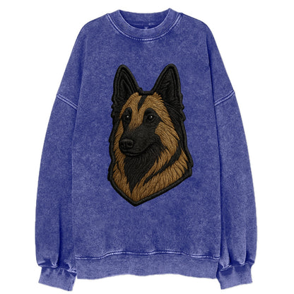 Belgian Tervuren - Trendy shepherd desig - Vintage Sweatshirt - Blue