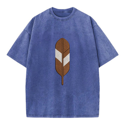 Eagle Feather  - Vintage T-shirt - Blue