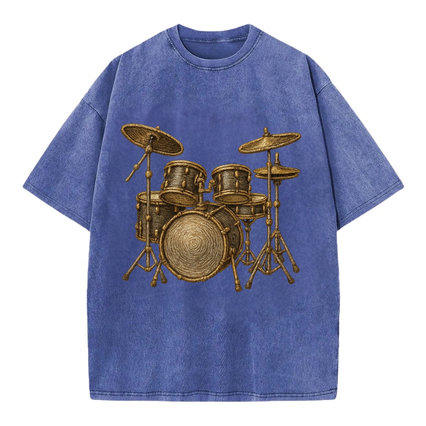 Drum Kit  - Vintage T-shirt - Blue
