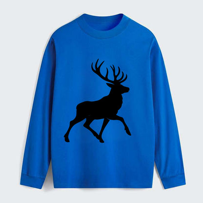 Deer with majestic antlers - Classic Long Sleeve Shirt - Blue
