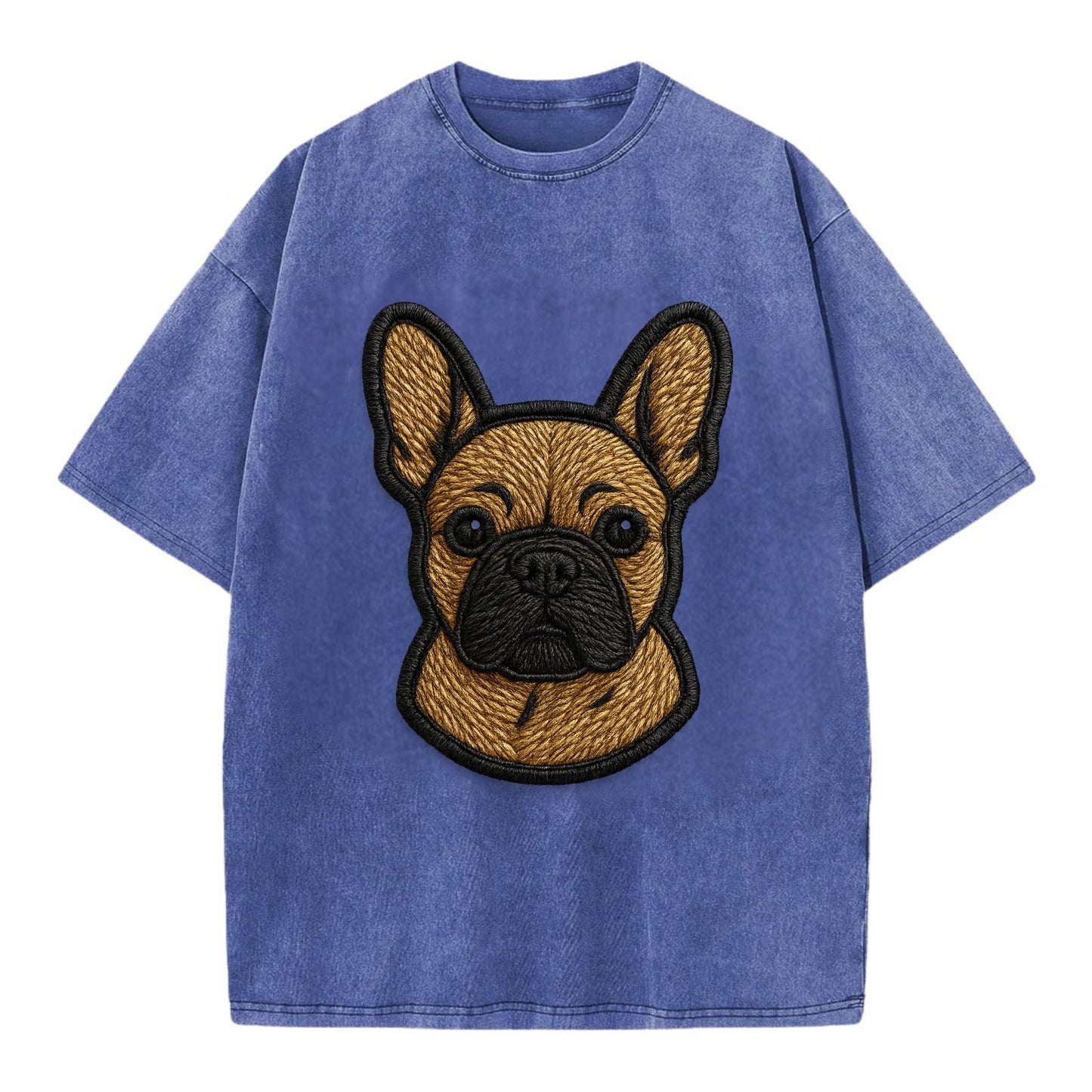 French Bulldog - Modern streetwear style - Vintage T-shirt - Blue