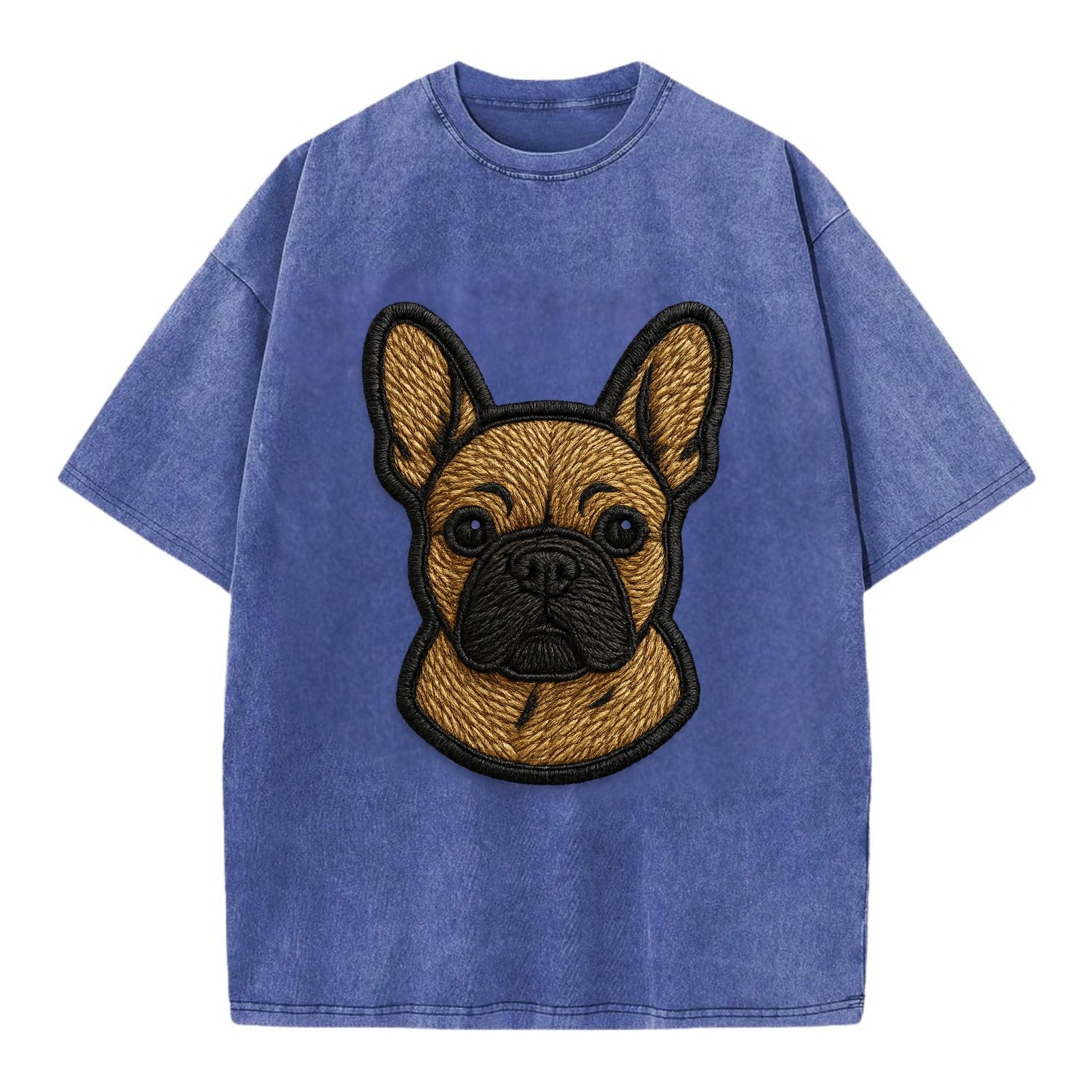 French Bulldog - Modern streetwear style - Vintage T-shirt - Blue