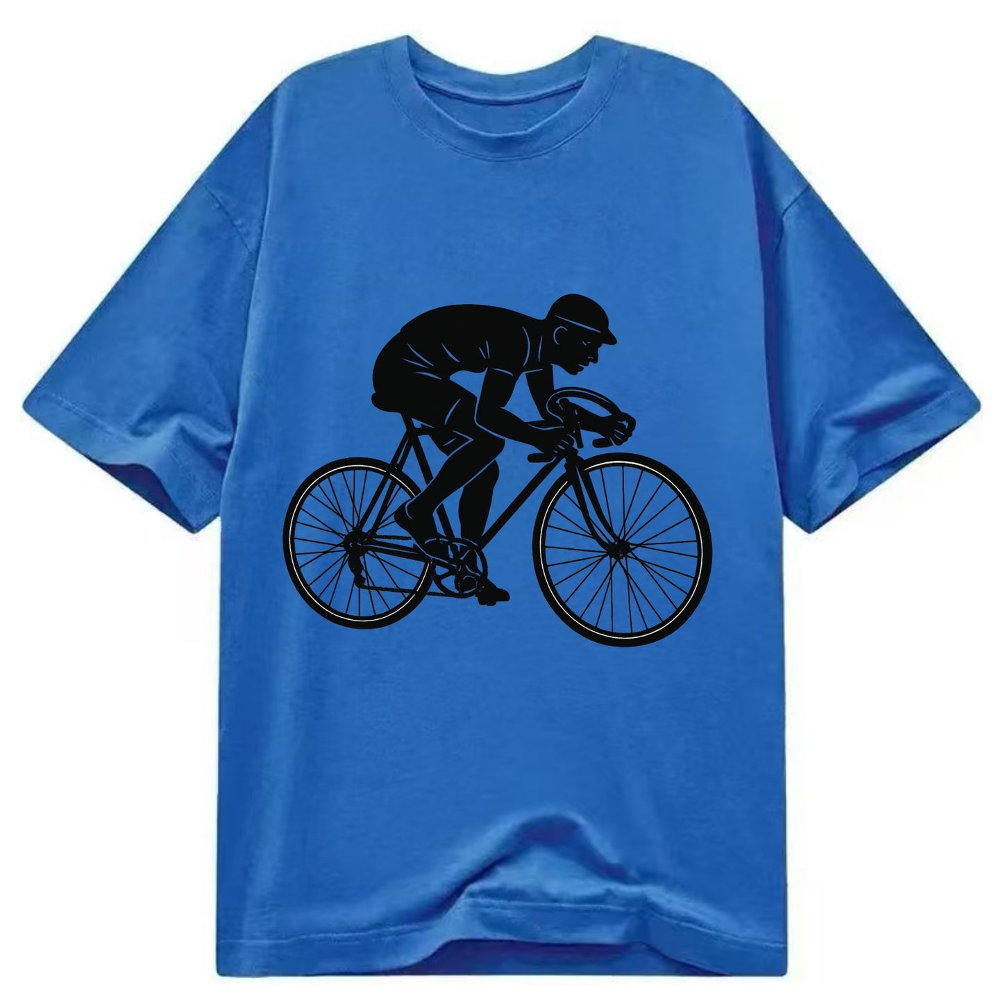 Cyclist sprinting in racing position - Classic T-shirt - Blue