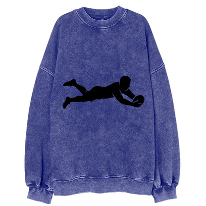 Rugby player diving for try - Vintage Sweatshirt - Blue