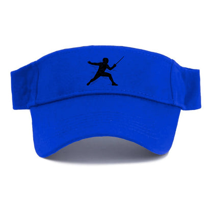 Fencer lunging attack position - Visor - Blue