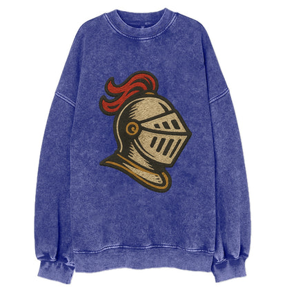Knight Helmet  - Vintage Sweatshirt - Blue