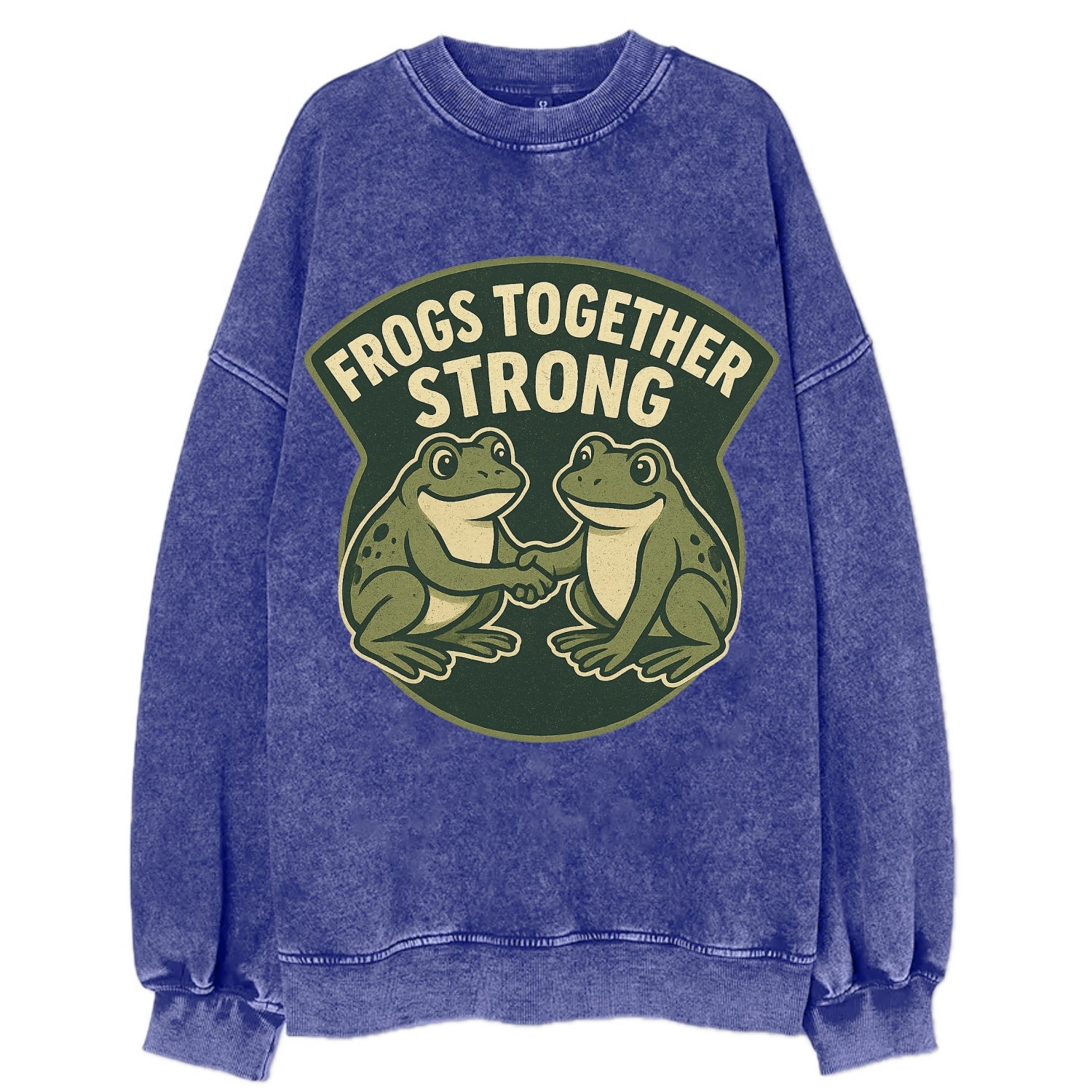 Frogs Together Strong 3 - Vintage Sweatshirt - Blue