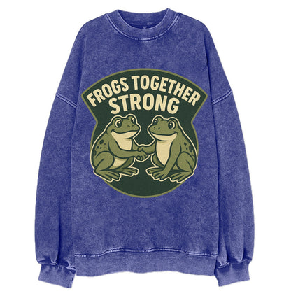 Frogs Together Strong 3 - Vintage Sweatshirt - Blue