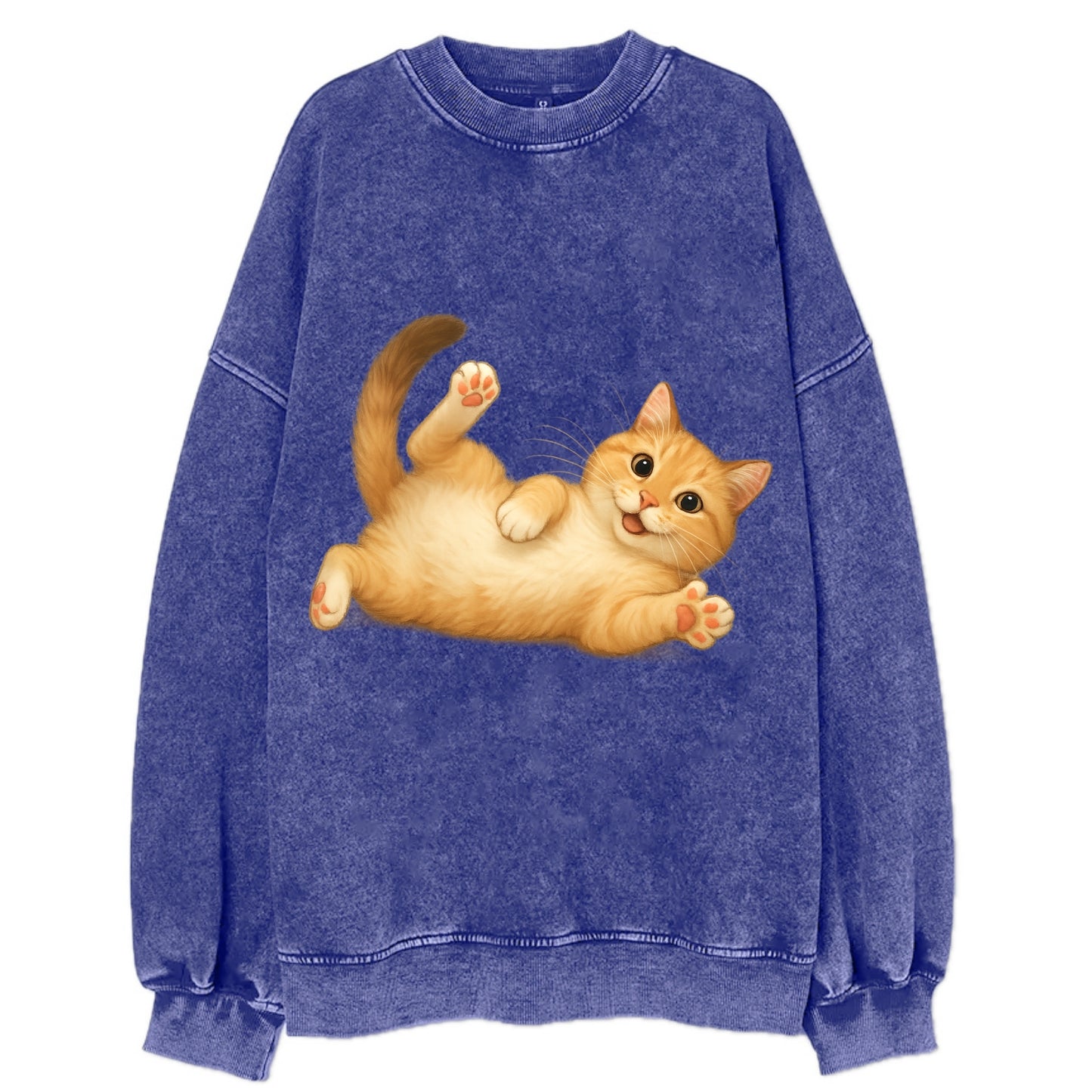 Therapy Cat  - Vintage Sweatshirt - Blue