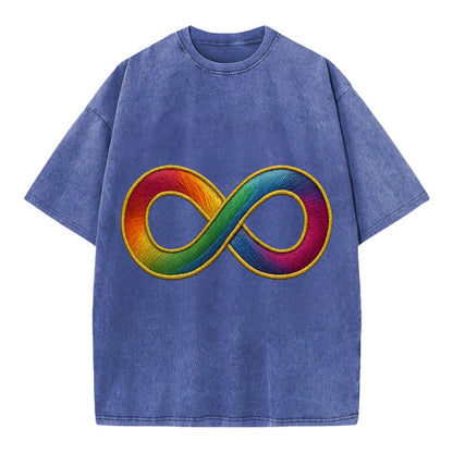 Infinity Symbol  - Vintage T-shirt - Blue