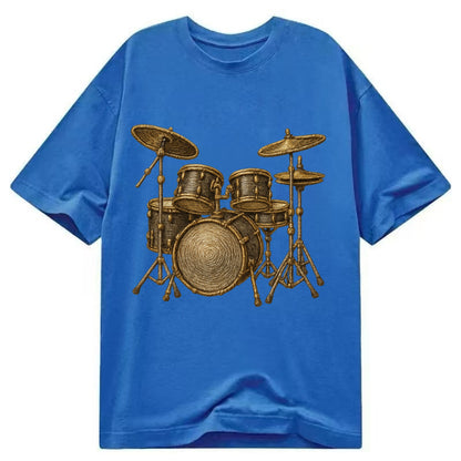 Drum Kit  - Classic T-shirt - Blue
