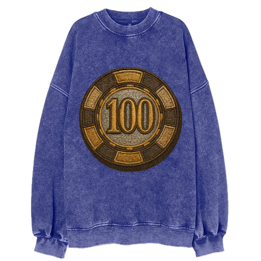 Poker Chip  - Vintage Sweatshirt - Blue