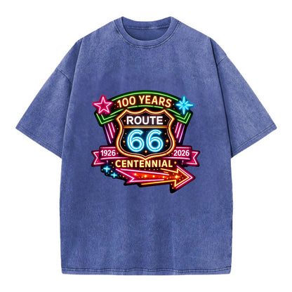 CENTENNIAL BADGE | 100 Years celebration emblem | 1926-2026 dates | Anniversary - Vintage T-shirt - Blue