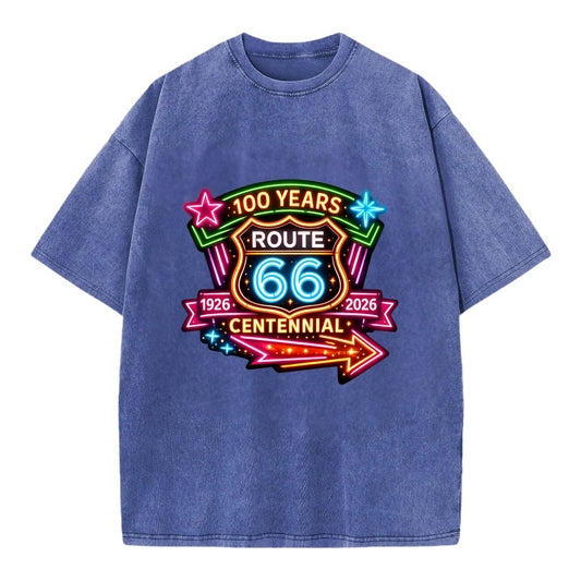 CENTENNIAL BADGE | 100 Years celebration emblem | 1926-2026 dates | Anniversary - Vintage T-shirt - Blue