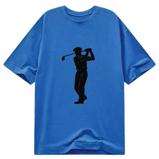 Golfer mid-swing with driver - Classic T-shirt - Blue