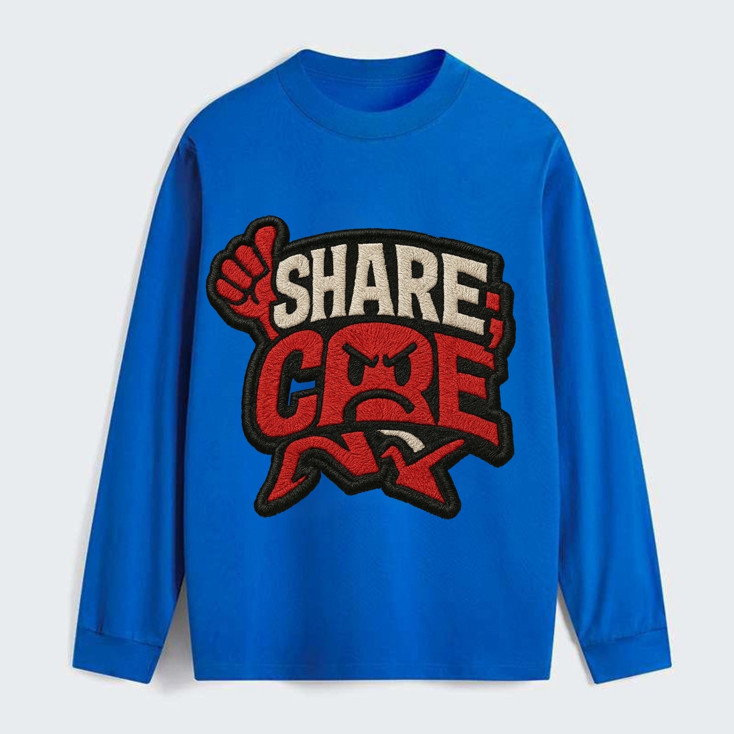 SHARE;CARE TOO MUCH Oversharer Green Hat - Classic Long Sleeve Shirt - Blue