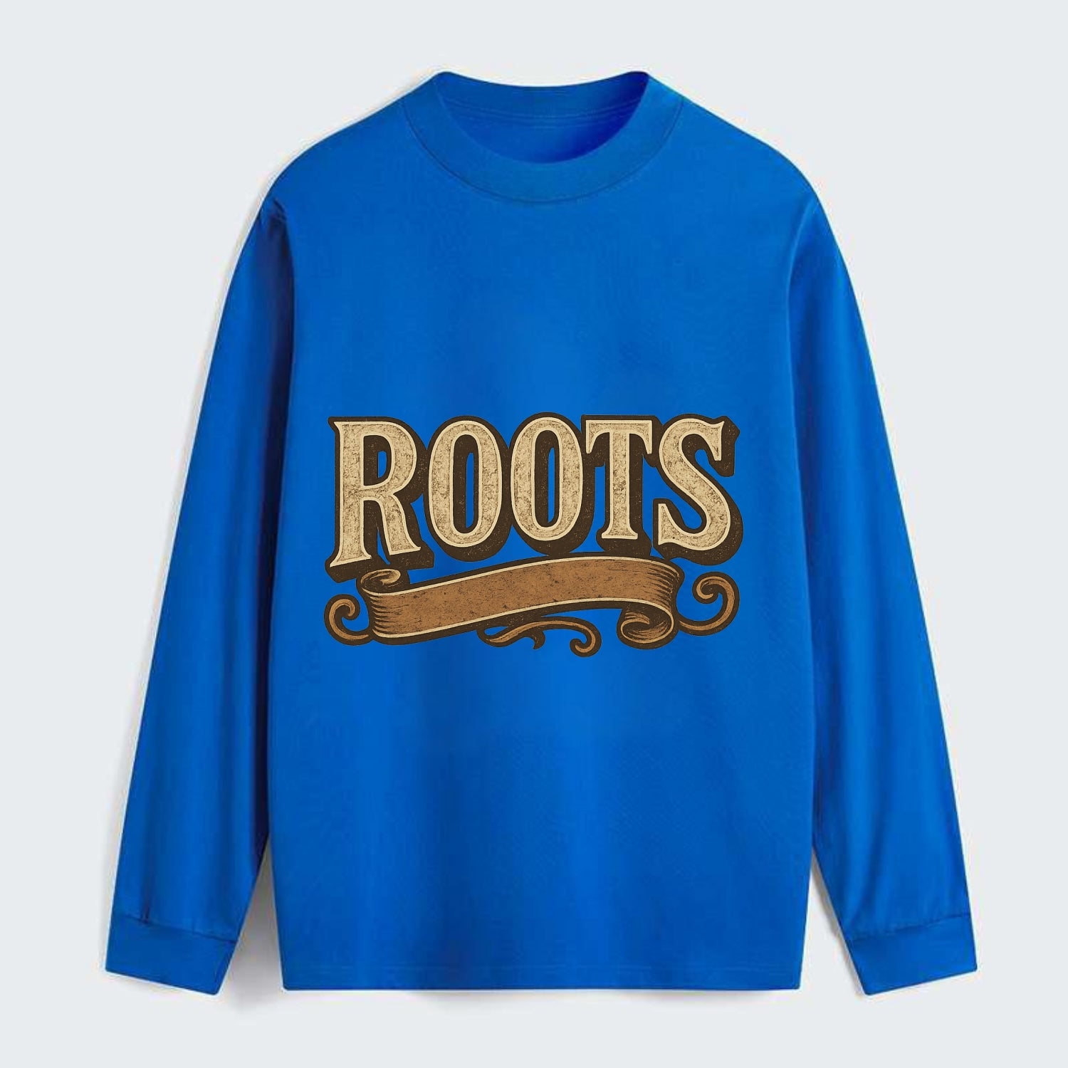 Bold typography design - "ROOTS" - where you come from, heritage - Classic Long Sleeve Shirt - Blue