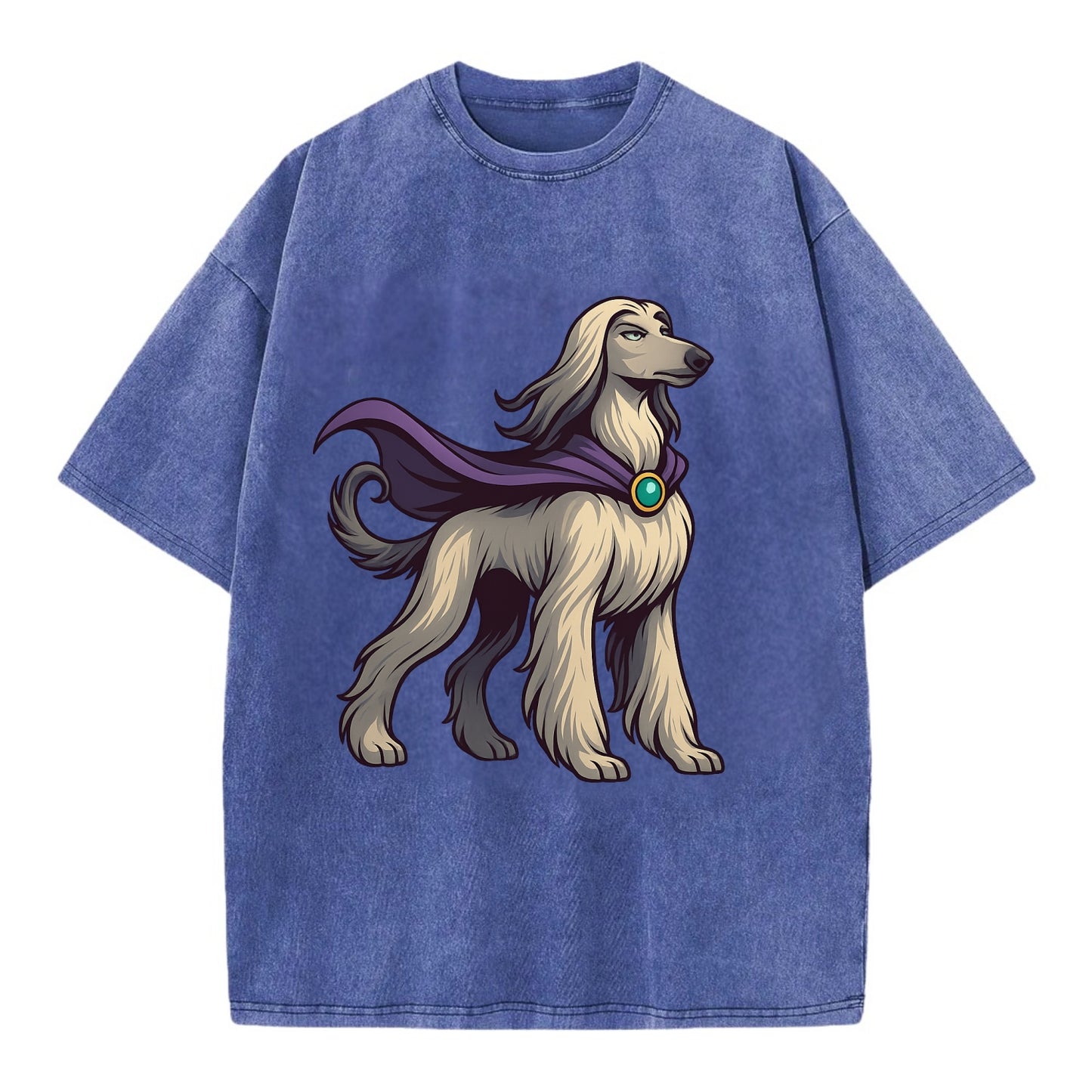 Afghan Hound Mystic Hero  - Vintage T-shirt - Blue