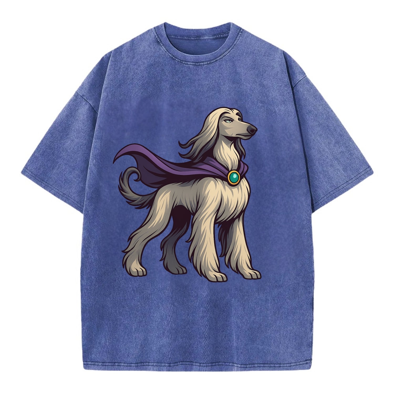 Afghan Hound Mystic Hero  - Vintage T-shirt - Blue