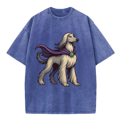Afghan Hound Mystic Hero  - Vintage T-shirt - Blue