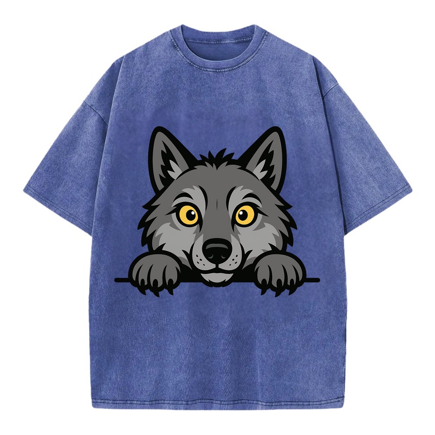 Wolf  - Vintage T-shirt - Blue