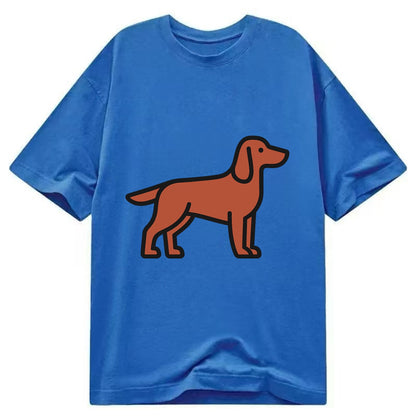 Irish Setter - Red/chestnut flat side profile - Classic T-shirt - Blue