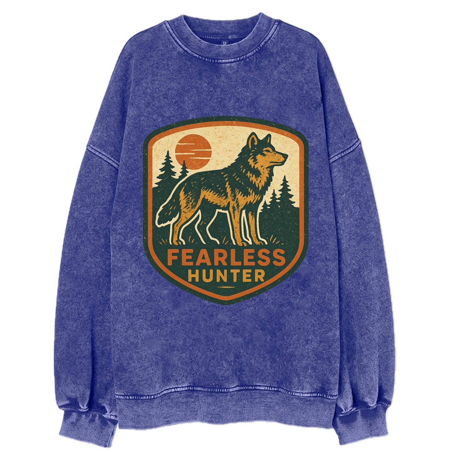 Fearless Hunter  - Vintage Sweatshirt - Blue