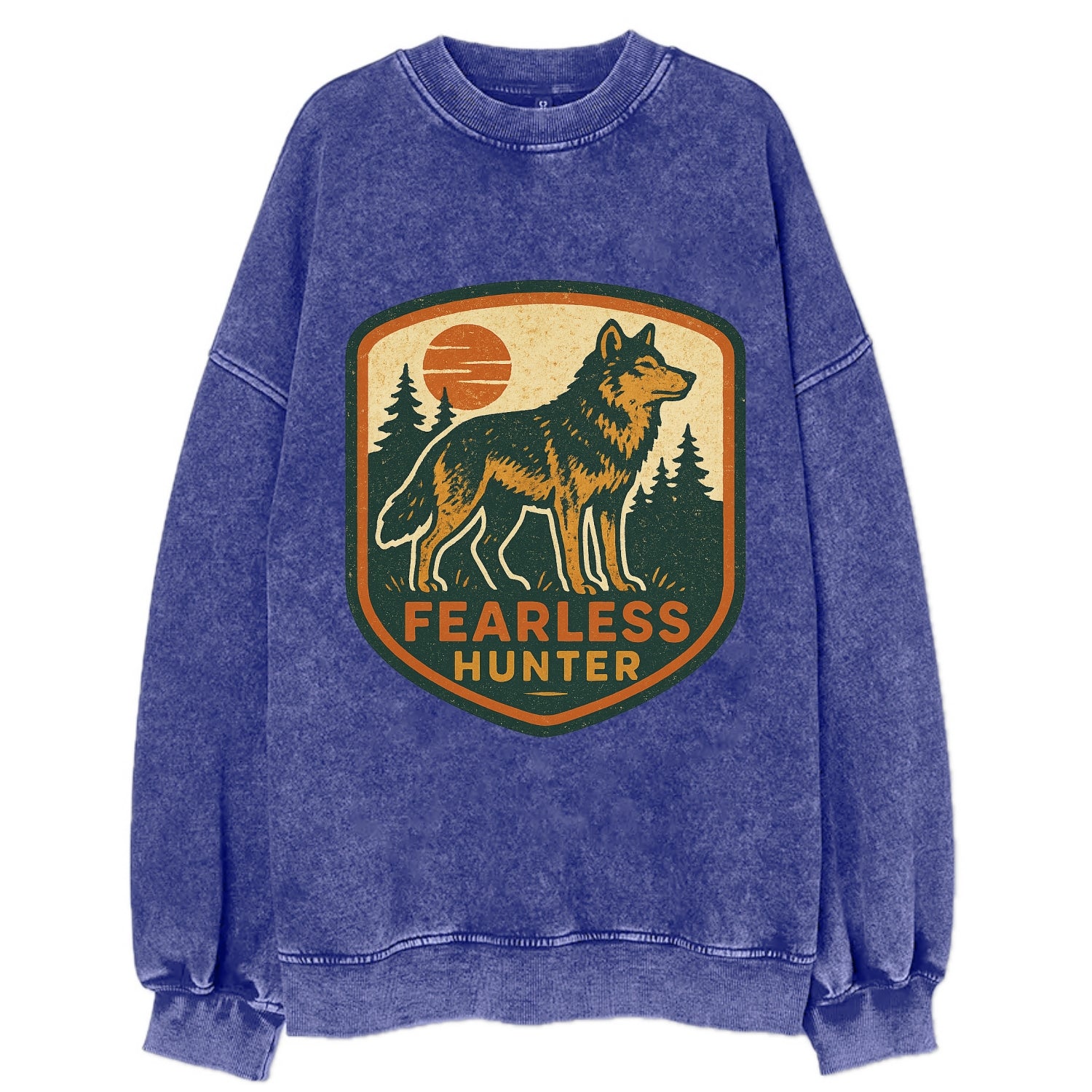 Fearless Hunter  - Vintage Sweatshirt - Blue